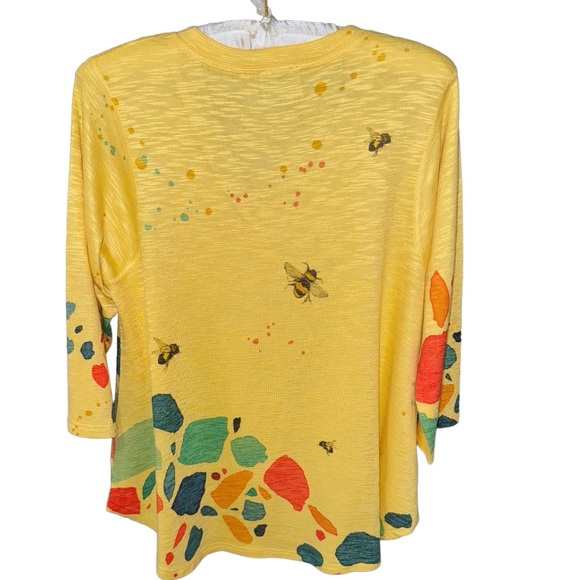 INOAH Art To Wear Yellow Sweater Size Small - Picture 2 of 9